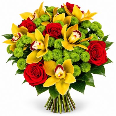 Luxus-Rosen und Cymbidium
