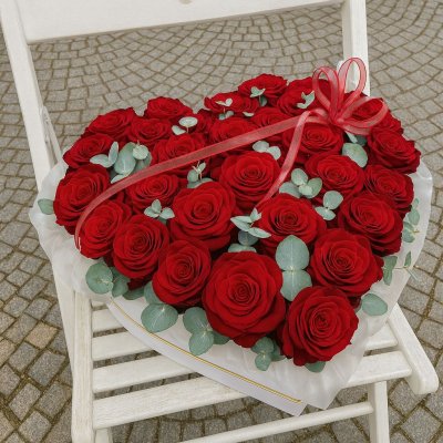 Flower box srdce růží