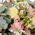 Pink alstromerias and roses